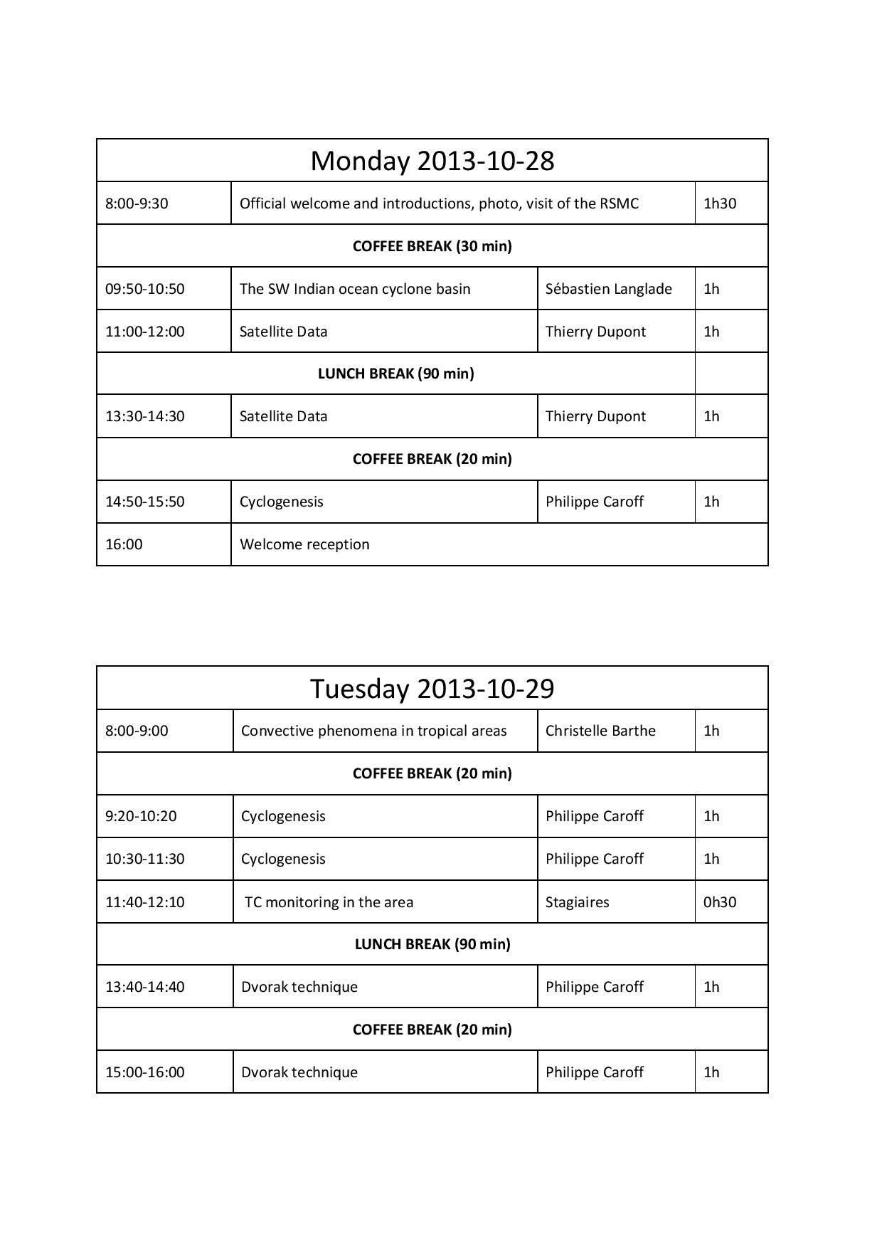 timetable