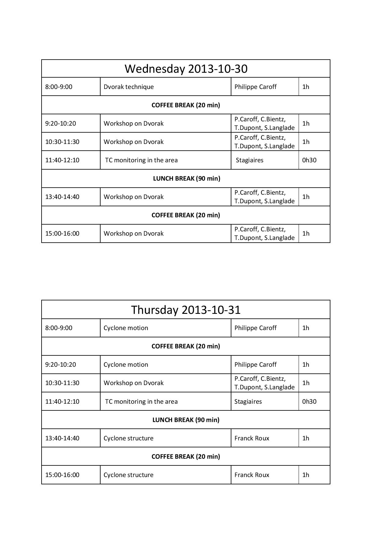 timetable