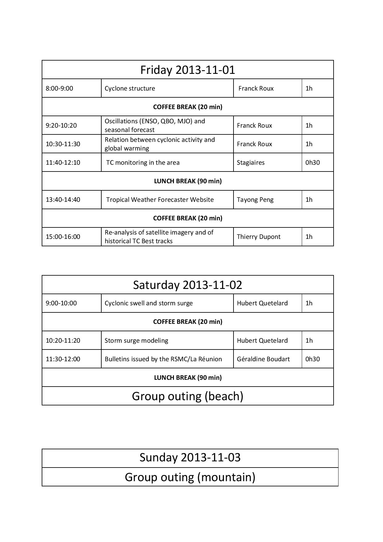 timetable