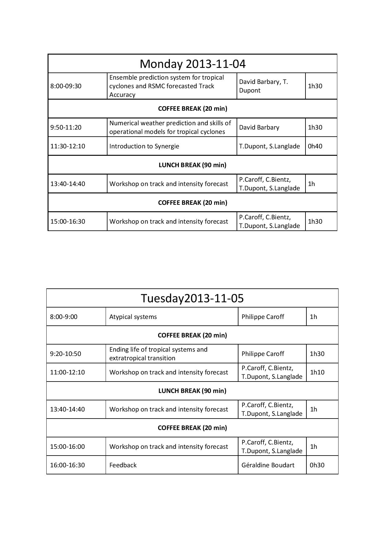 timetable