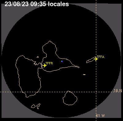 Image radar, animation sur 1 h