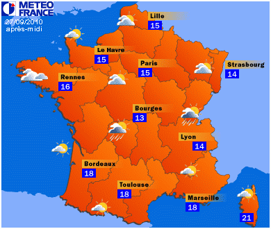 La mto du jour : au programme, dluge et typhons sur St Etienne, comme d'habitude ...